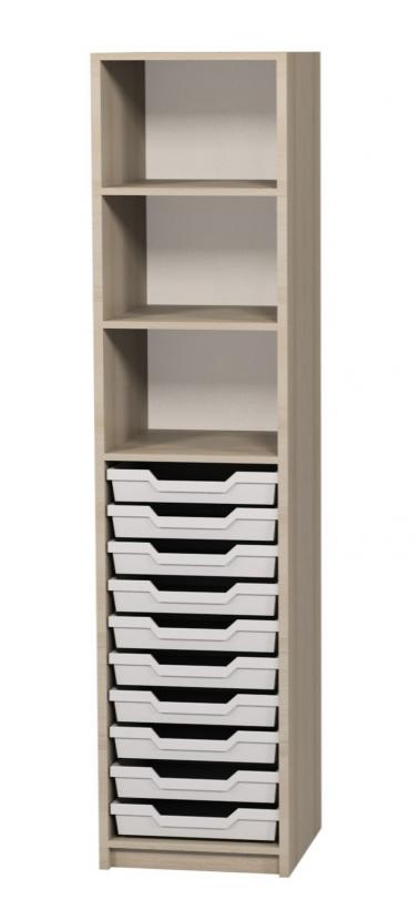 Пенал з лотками і полицями, для укомплектування офісів, кабінетів,навчальних закладів,(Алмант), 360х405х2115 мм.